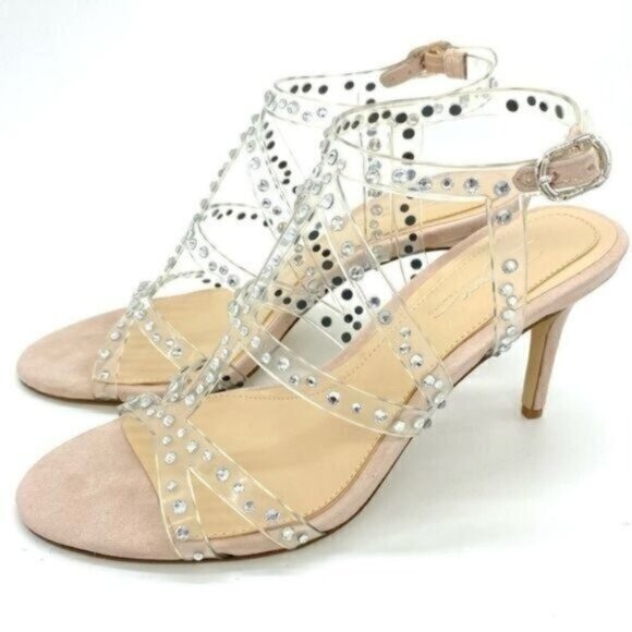 Vince Camuto Shoes - Vince Camuto Womens Imagine  Rhinestone Leather Open Toe Heels Sandals